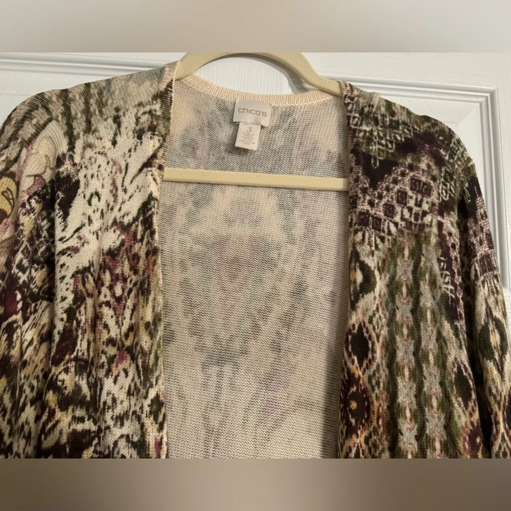 Chico’s Women’s Multicolored Cardigan ~ Size 3 - Picture 3 of 6